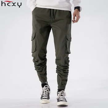 

HCXY 2019 High quality Ankle-length Men Harem Stockings Pants Men's Cargo Casual Pants Man Trousers 100% cotton solid color size