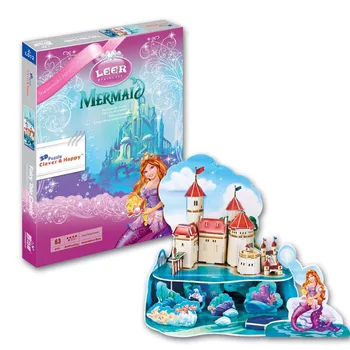 

Candice guo 3D puzzle DIY toy paper building model assemble hand work game leer princess mermaid Castle story birthday gift 1pc
