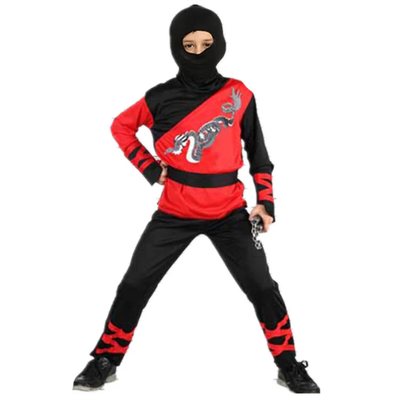 Хэллоуин для мальчиков и девочек Ninja костюмы Косплэй ниндзя костюмы для детей нарядное вечерние украшения поставляет детские день