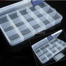 480 шт/партия Регулируемый компактный 15 Сетки Отсек пластиковый контейнер для хранения Чехол ювелирные изделия серьги вещи коробки контейнеры