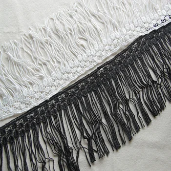 

5 Yards White/Black Soluble Tassel Venice Emboridered Lace Trims Sewing Fabric-LSXG