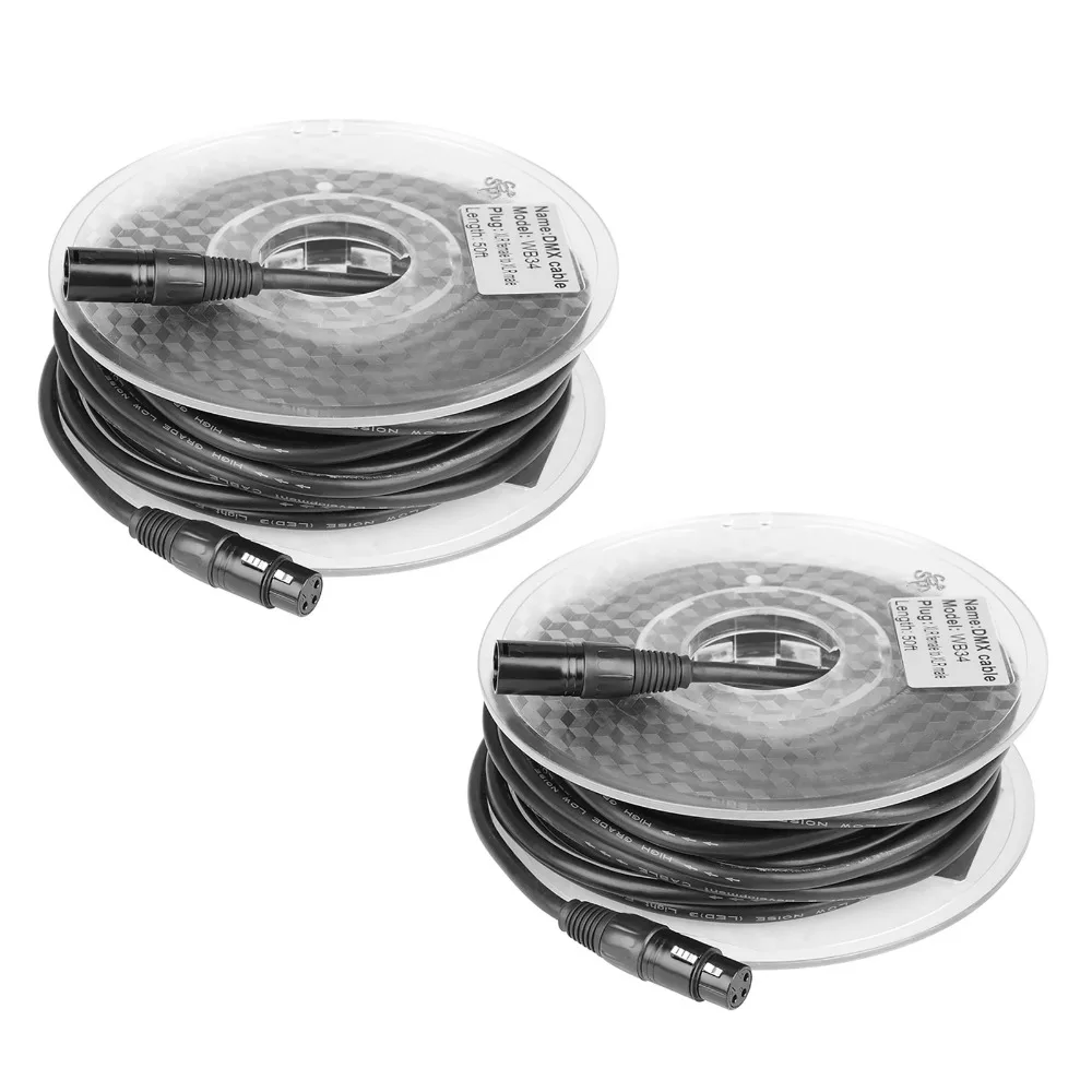 TSSS 2 Reel 50ft/15m 3 Pin XLR DMX Stage Light Cable Signal Wire for
