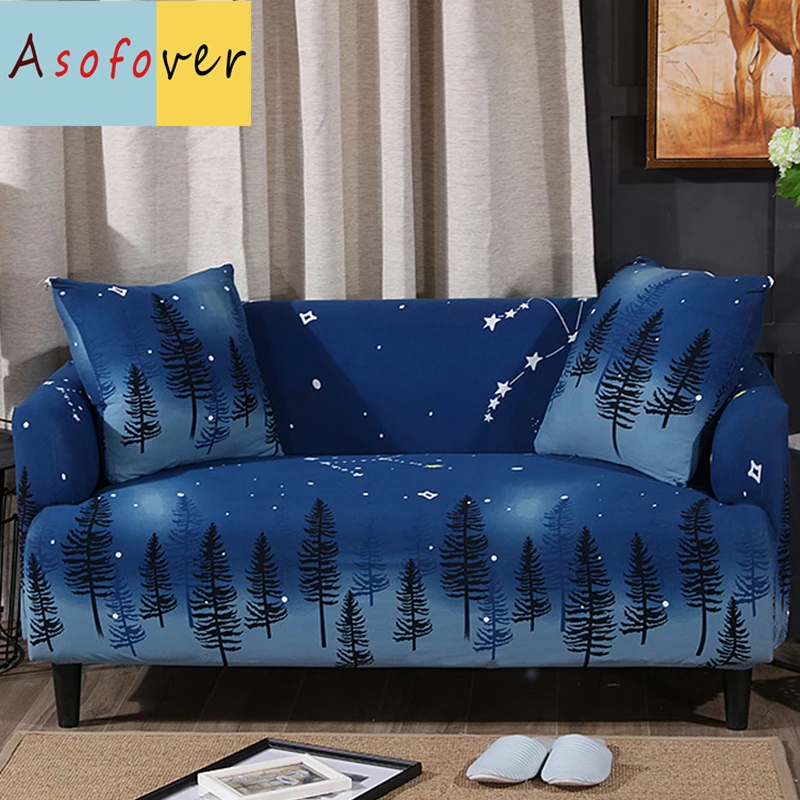 1PC Sky Floral Sofa Cover Elastic Sofa Slipcover Stretch Furniture