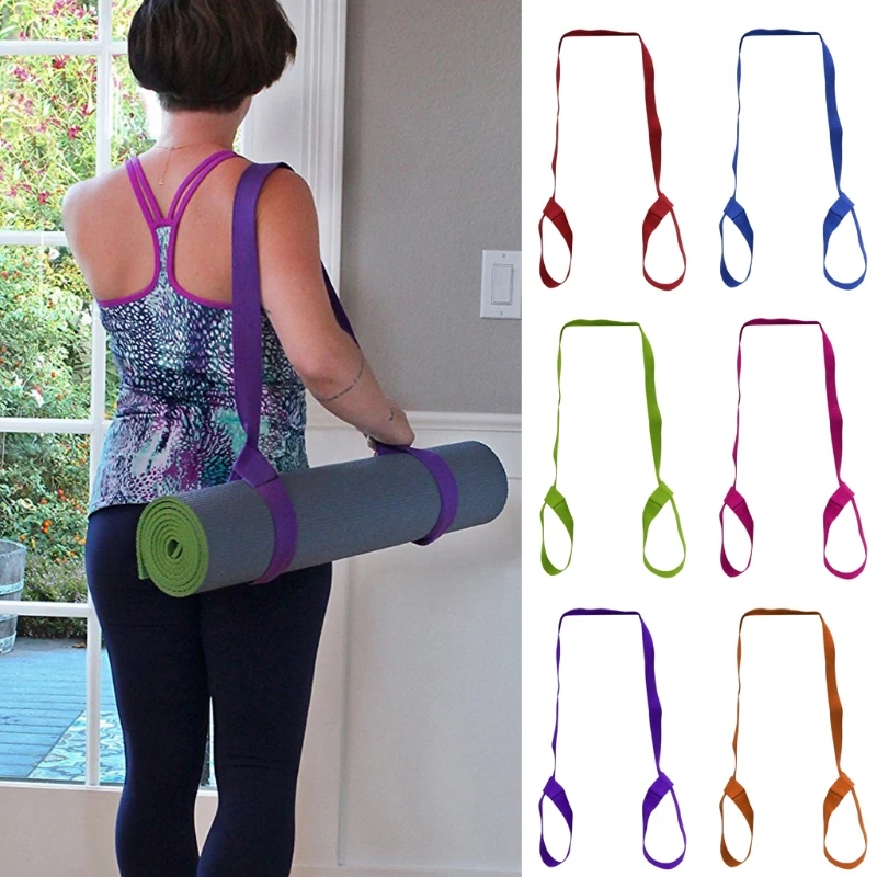 OOTDTY Коврик для йоги, слинг-переноска на плечо ремень для переноски пояс для упражнений Эластичный Регулируемый Многофункциональный 175 см x 3,8 см