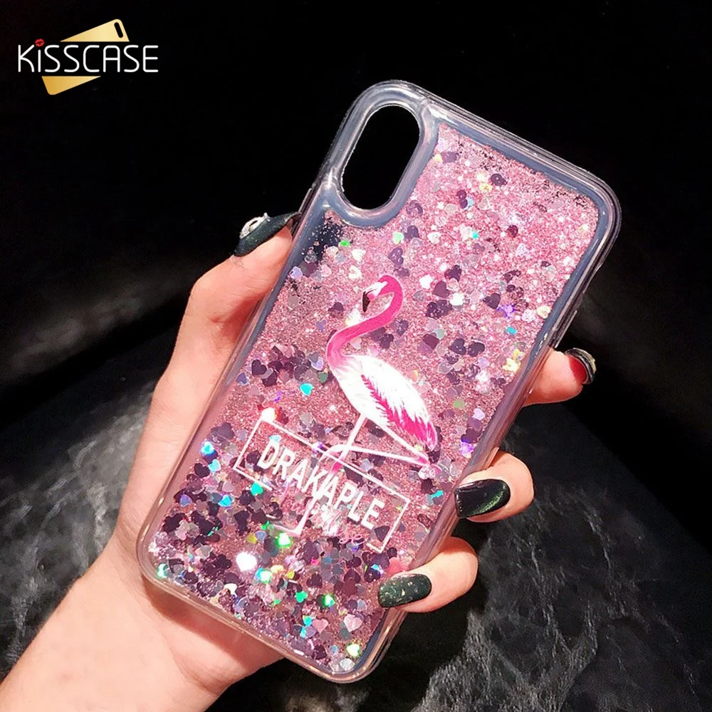 

KISSCASE Flamingo Quicksand Case For iPhone 6 6s 7 8 plus X Xs Max Xr Liquid Phone Cover For iPhone 6s 8 7 plus Funda Capinha