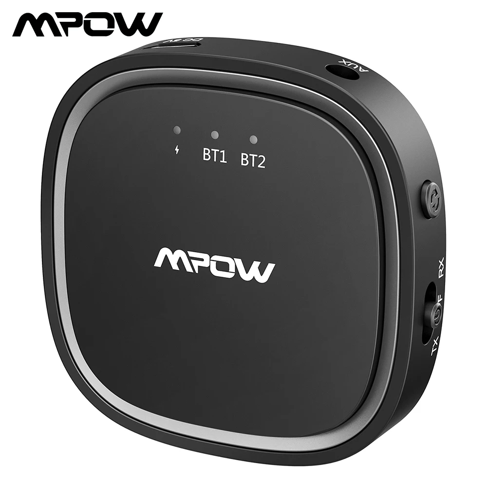 Mpow Bluetooth 5.0 Receiver Transmitter APTX/APTX LL/APTX HD Wireless Adapter With 3.5mm AUX Cable For TV/ Home/ Car/ Headphone