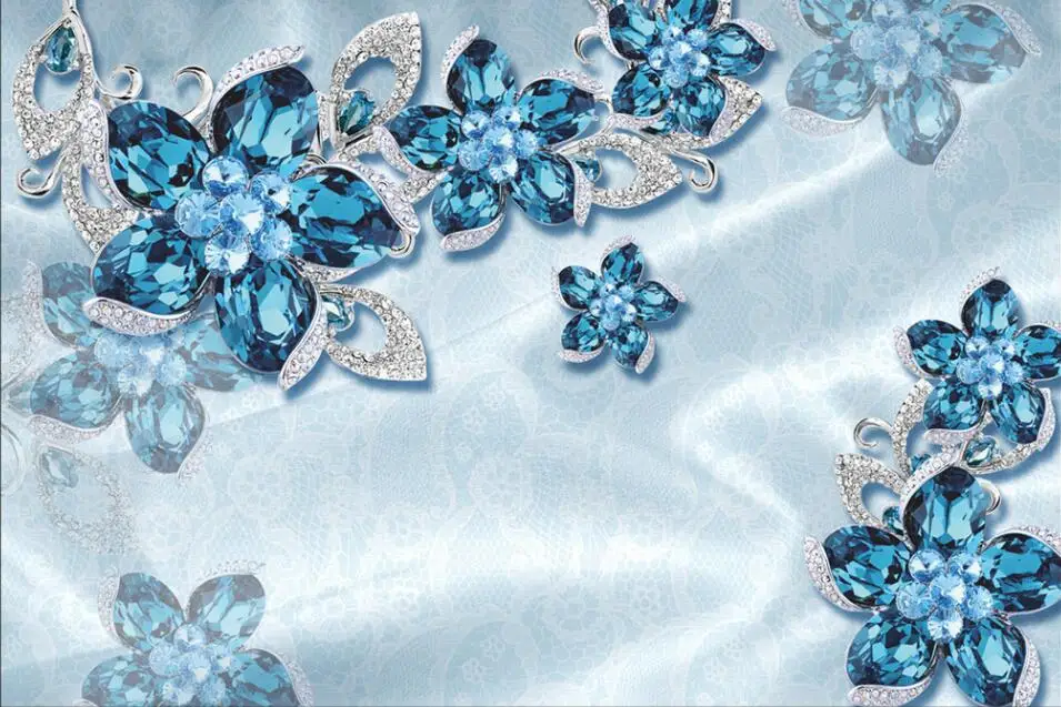 Beibehang personalizado foto papel de parede grande fresco 3d flores luxo 3d jóias tv fundo da parede 3d 12