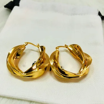 

Huge Popular Copper Circle Pair fashion Stripes Stud Earring Twisted Earrings Kolczyki Kupe Boucle Oreille Oorbel Ohrringe