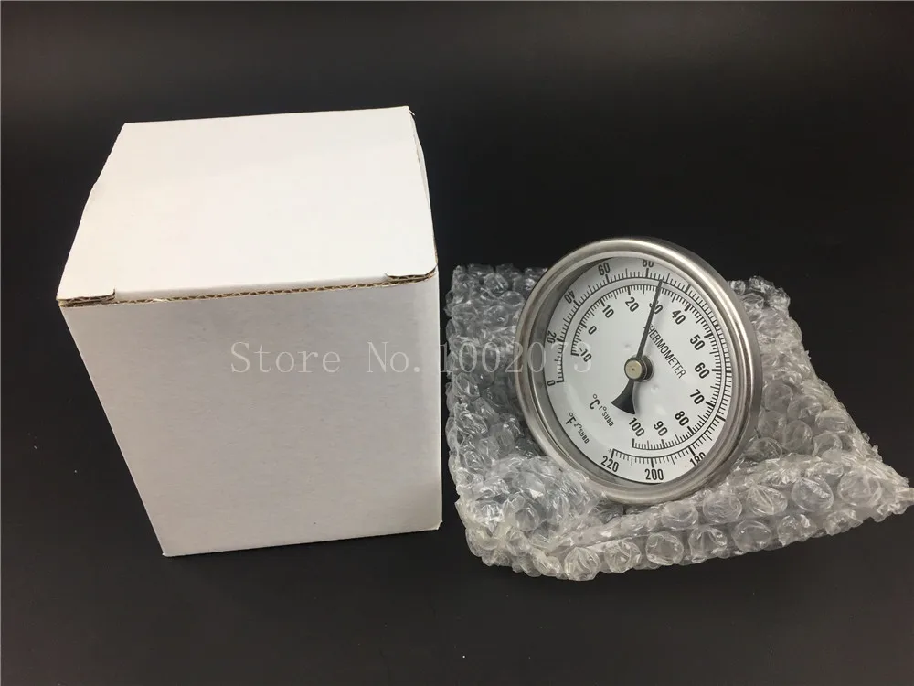 Weldless Bi-metal Thermometer Kit, 3Face & 2Probe, 12MNPT, 0~220F degree, Beer Brewing Thermometer, Homebrew Kettle (6)