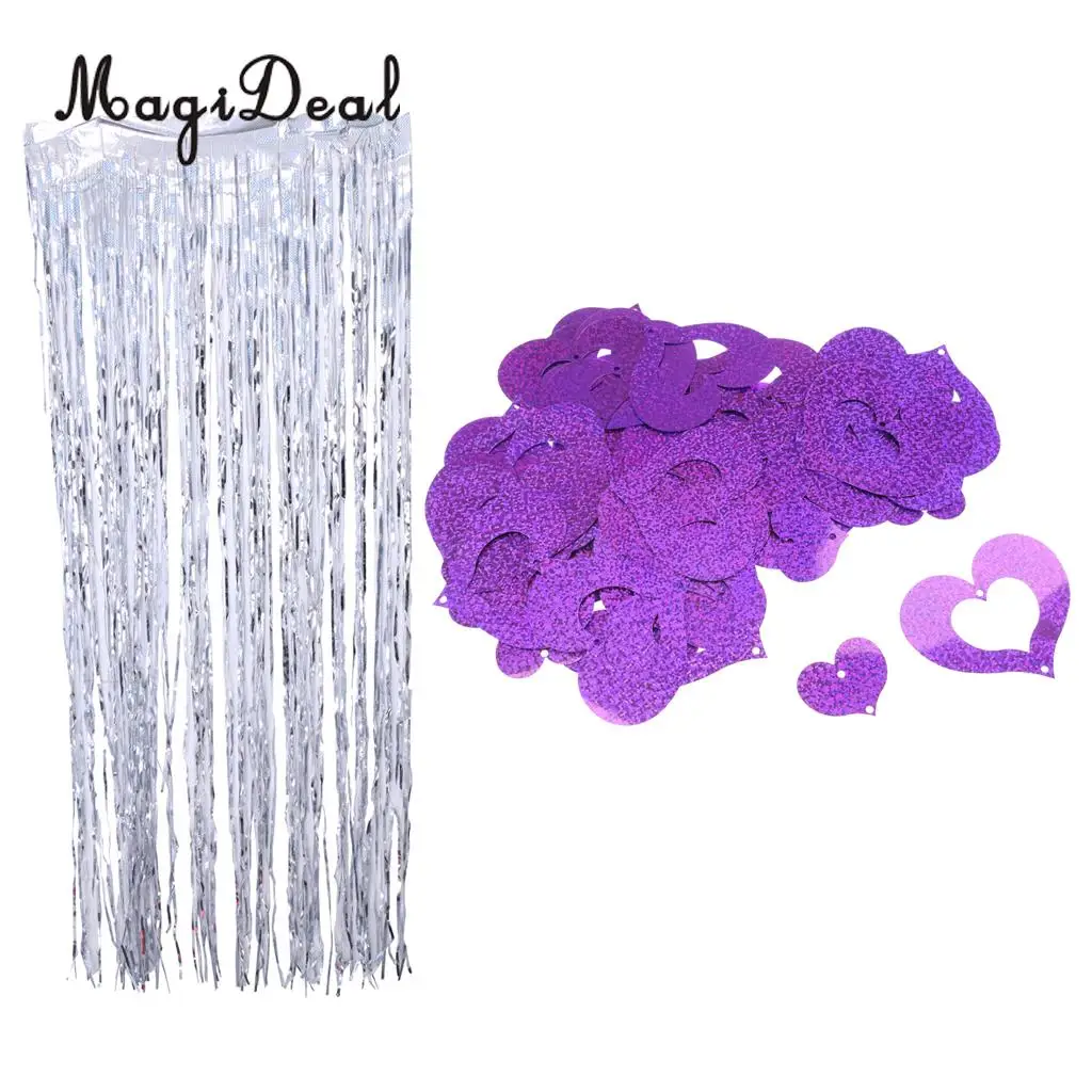 100 Shiny Heart Hanging Foil Balloon Swirl Tinsel Wedding Party Ceiling Decoration