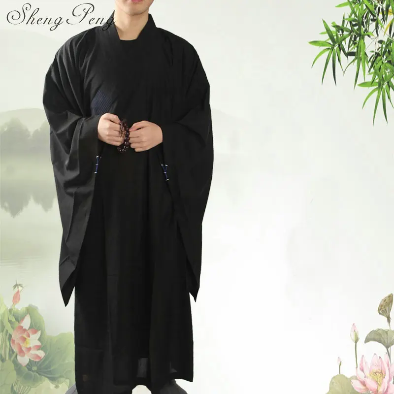 Буддийские костюм священника одежда для медитации, форма для боевых искусств одежда буддийские халат буддийские костюм монаха Восточный халат костюм священника CC209 - Цвет: 3