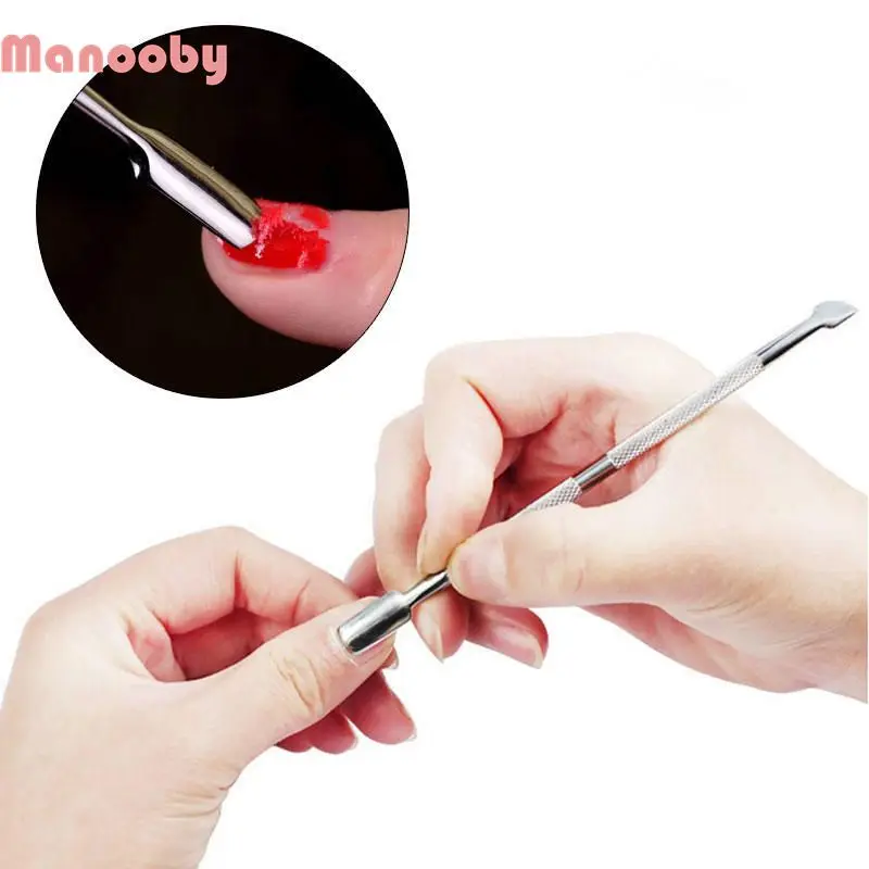 Manooby 1 шт. серебряная кутикула для ногтей из нержавеющей стали средство снятия