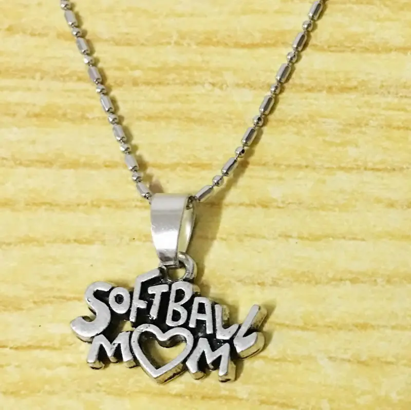 Softball Mom Necklace For Mommy Players Gift For Her Mothers Day Fan