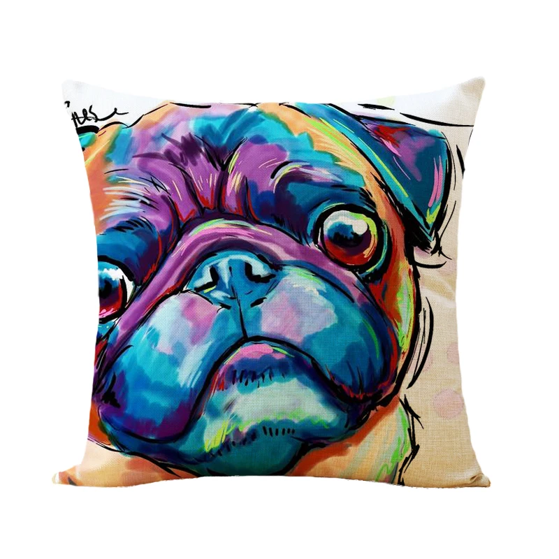 بلدغ سلسلة غطاء الوسادة الملونة رسمت الثور الكلب 3D المخدة للمنزل كنبة مكتب سيارة وسادة غطاء Cojines 45 سنتيمتر بلدغ سلسلة غطاء الوسادة الملونة رسمت الثور الكلب 3D المخدة للمنزل كنبة مكتب سيارة وسادة غطاء Cojines 45 سنتيمتر