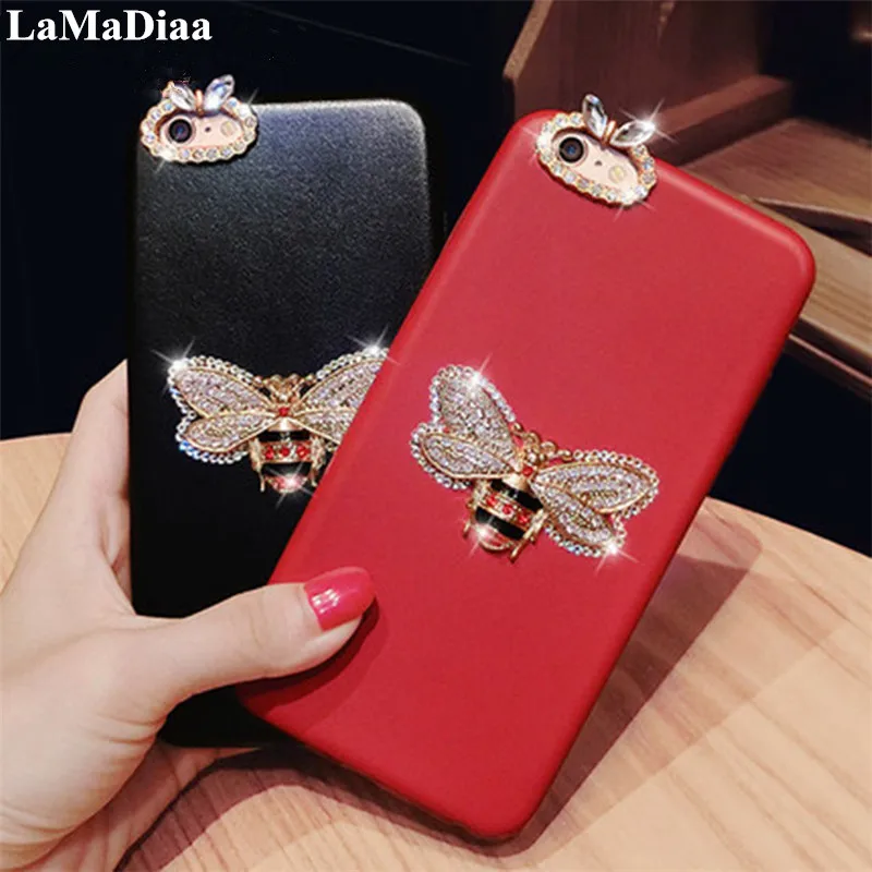 Роскошный 3D металлический блестящий Блестящий Мягкий чехол LaMaDiaa для iphone 6s 7 8 Plus X