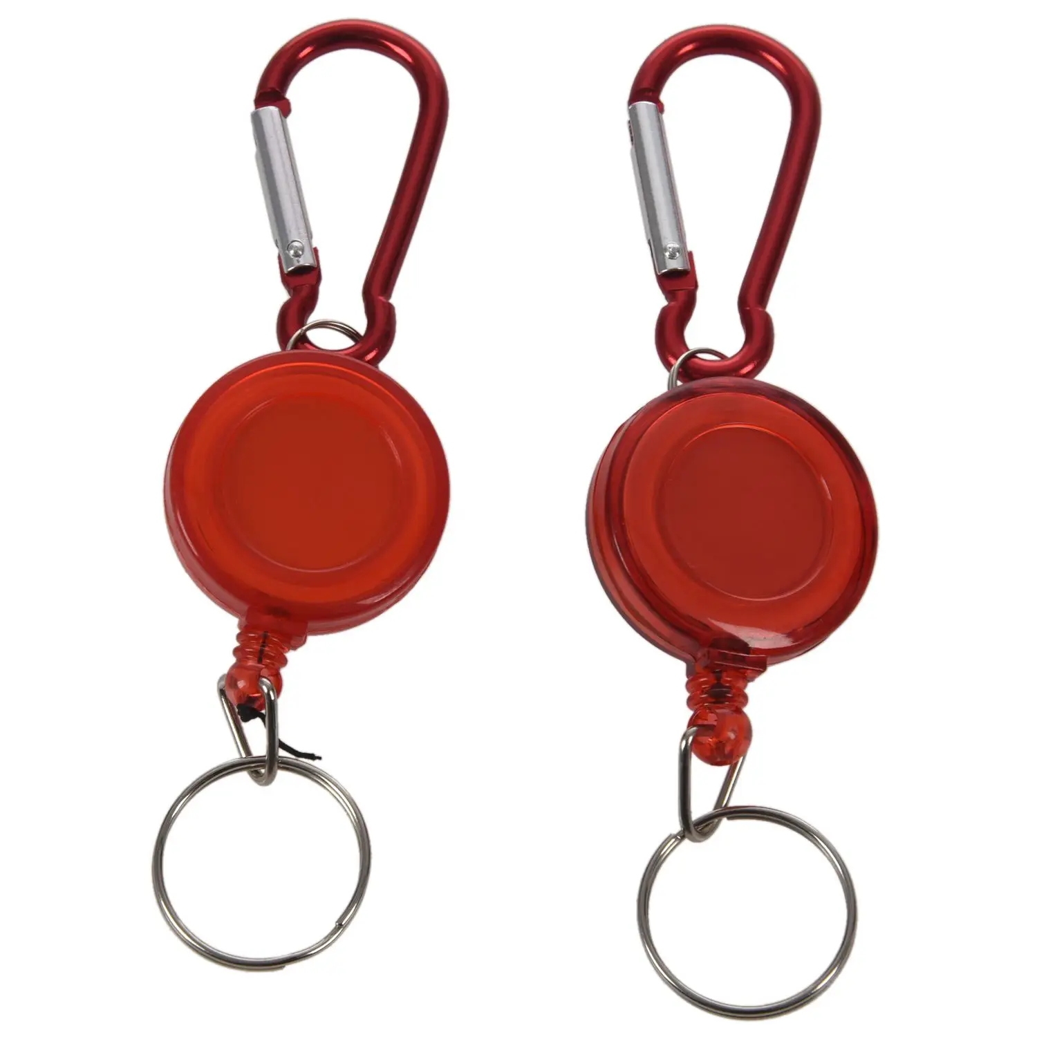 

2 PCS BADGE REEL - RETRACTABLE RECOIL YOYO SKI PASS ID CARD HOLDER KEY CHAIN