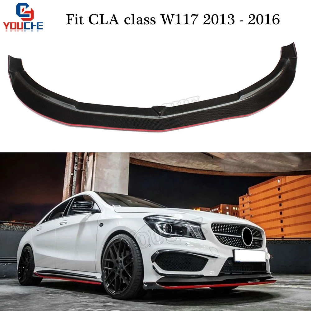 Mercedes W117 передний бампер для губ из углеродного волокна спойлер Benz CLA Class 2013 2016 CLA180