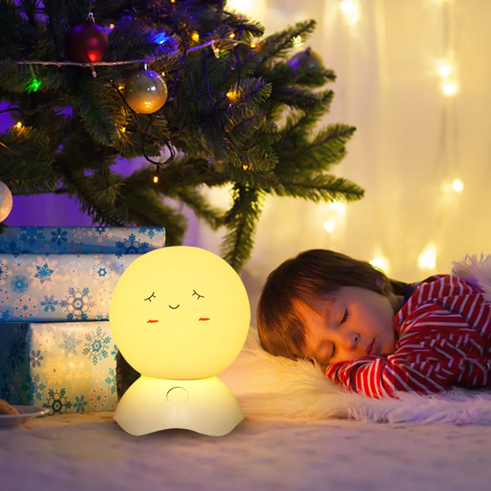 

Kawaii Pat Silicone Lamp LED Bulbs Night Light With Built-in Battery USB Charge Multicolor Cute Sensor Light for Baby Child Kids
