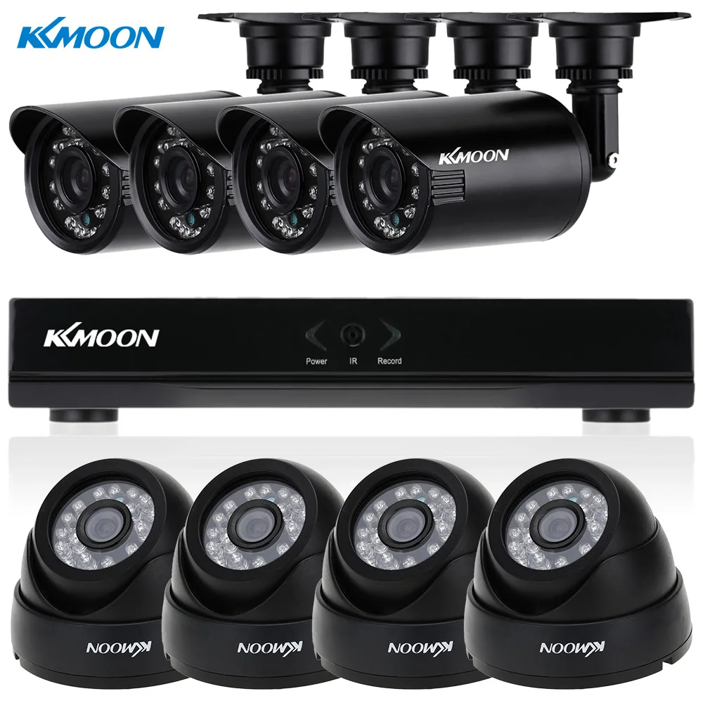 KKmoon 8CH Full 960H/D1 DVR Kit 800TVL Security Camera System Onvif 8CH DVR Recorder 4*800TVL Camera 4*Outdoor CCTV Camera Set