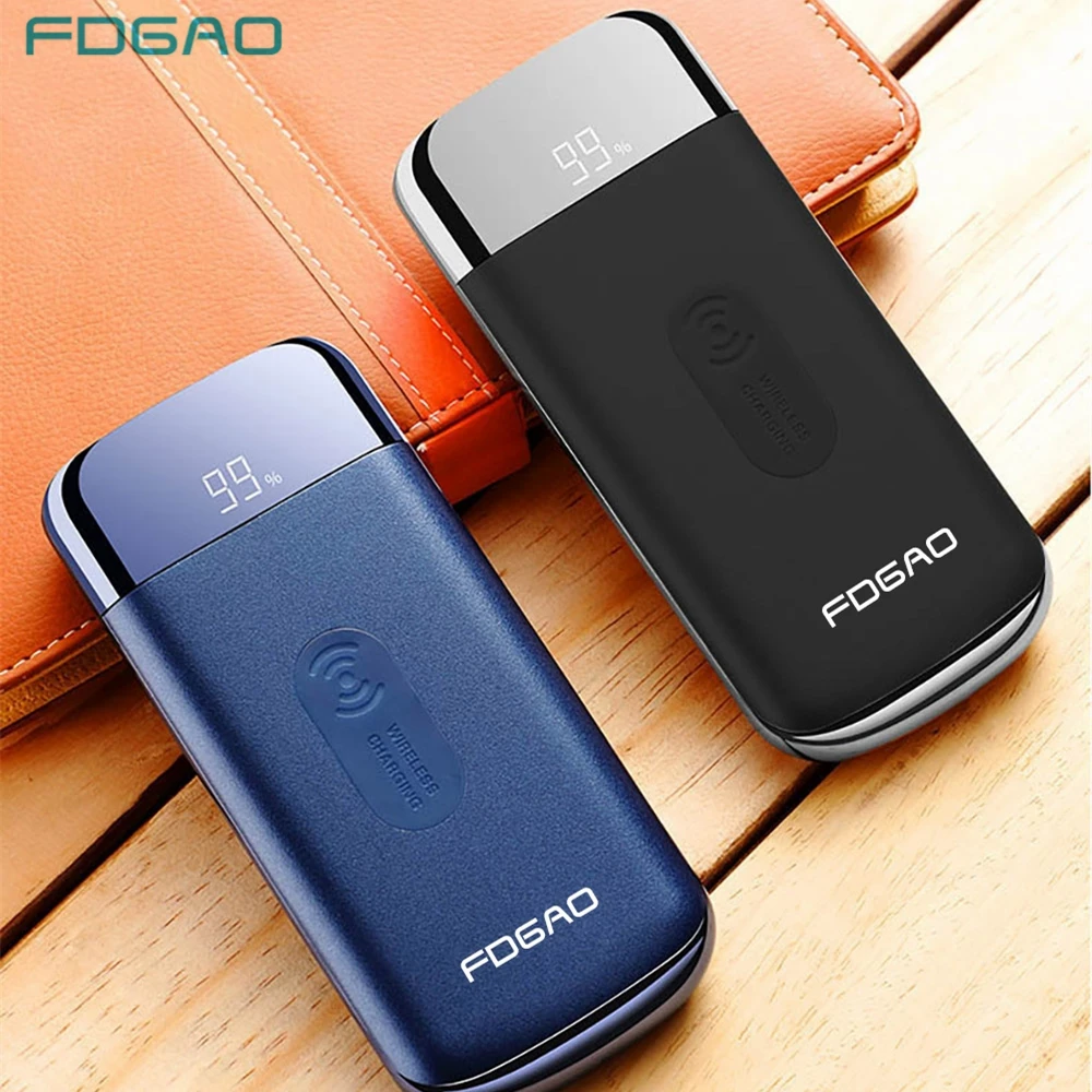FDGAO Qi Wireless Charger Power Bank 20000mAh for iPhone