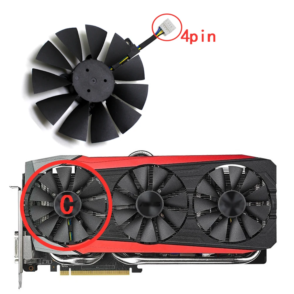 Кулер T129215SU 88 мм 4Pin вентиляторы для ASUS GTX 1060 3 Гб/GTX ROG STRIX 1070 GAIMIG/1080ti игровая