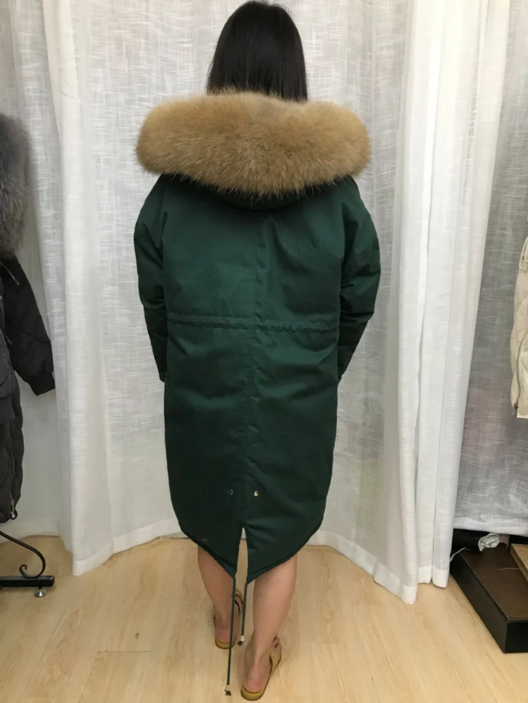 Большой Настоящий мех скорпиона, новинка, высокое качество, зимняя куртка для женщин, свободная длинная парка, женский пуховик на белом утином пуху, Супер теплое пальто