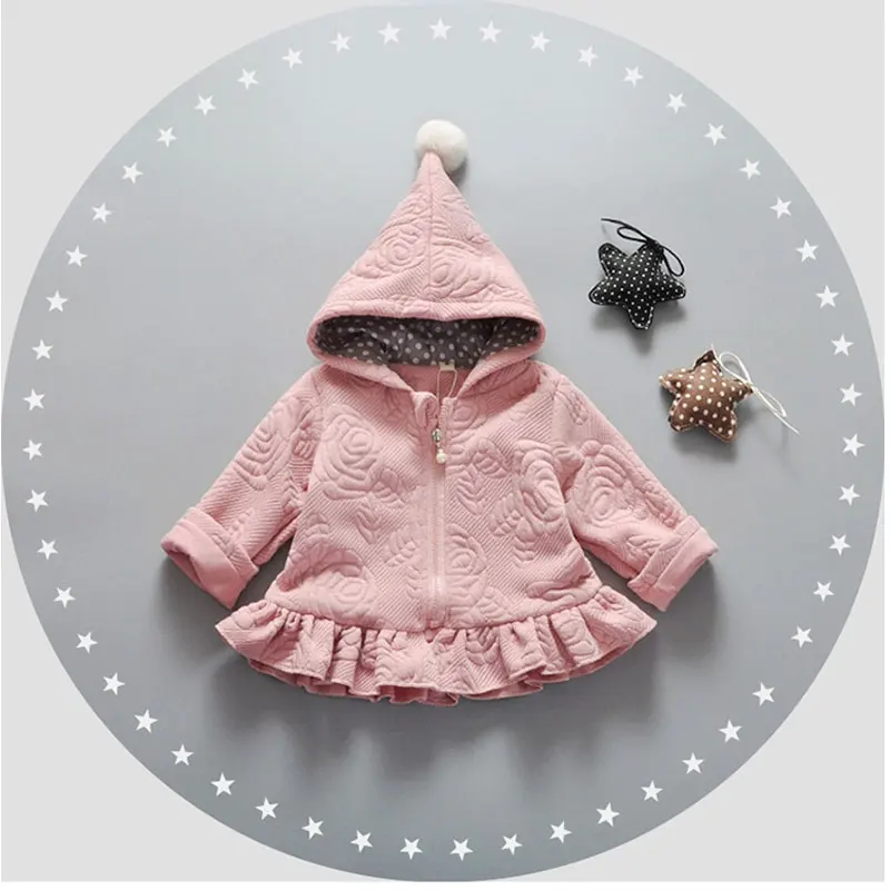 Коллекция года, Весенняя милая куртка с принтом для маленьких девочек, пальто для маленьких девочек брендовая хлопковая куртка с капюшоном спортивная верхняя одежда, пальто - Цвет: pink