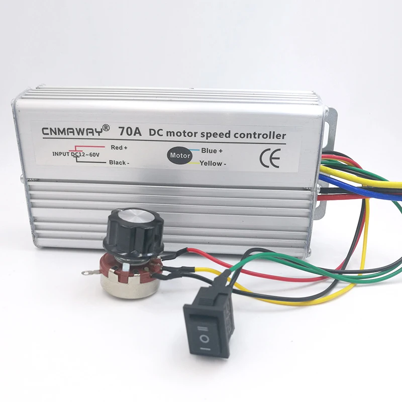 DC 12v-60v 70a PWM motor regulador de revoluciones régimen regulador de tensión ajustable Controller DC 12v-60v 70a PWM motor regulador de revoluciones régimen regulador de tensión ajustable Controller