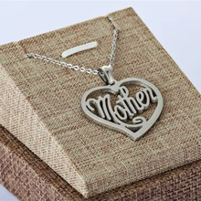 

Love Mom Gift Mama Necklace Jewelry Gift For Mother MUM Letters Heart Pendant Necklace Wholesale