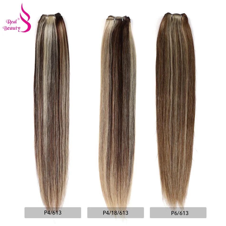 Real Beauty Platinum Blond Brazilian Hair Weave Bundles 18\