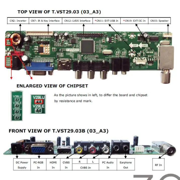 ТВ HDMI VGA USB CVBS RF lcd плата контроллера для 14," дюйма LP141WX5 1280*800