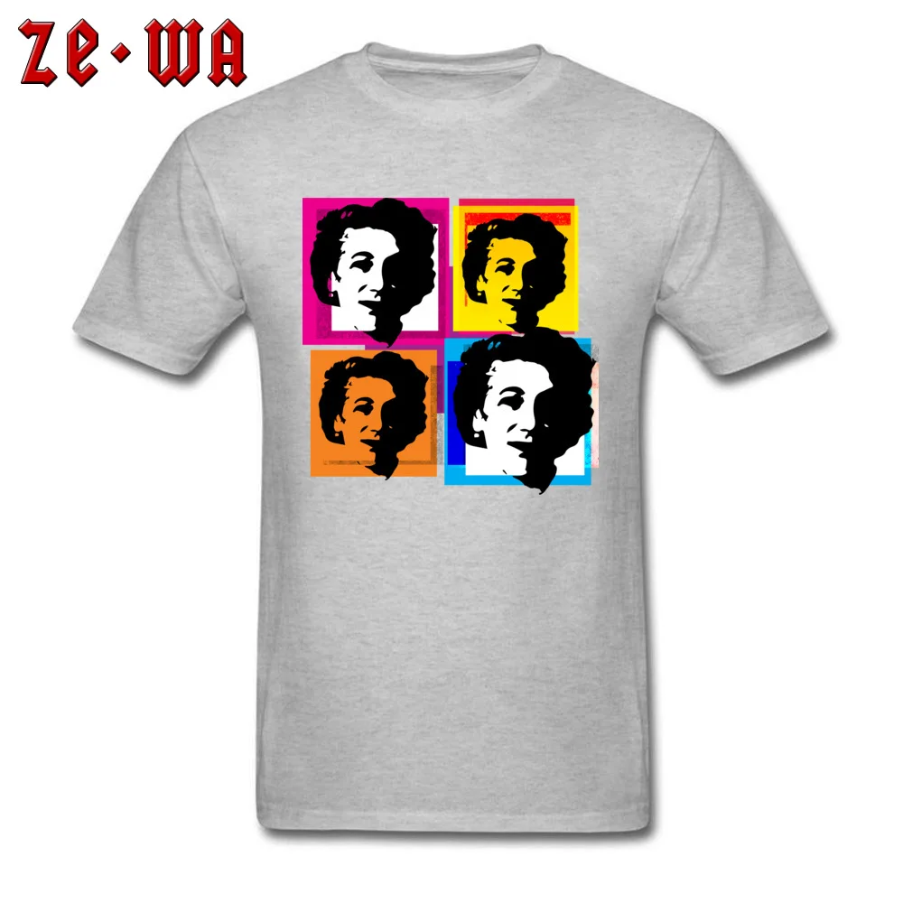 Cheap Custom Design Short Sleeve Top T-shirts ostern Day Round Collar Pure Cotton Tops T Shirt for Men T Shirts Casual ENID BLYTON ENGLISH CHILDRENS NOVELIST POP ART STYLE COLLAGE grey