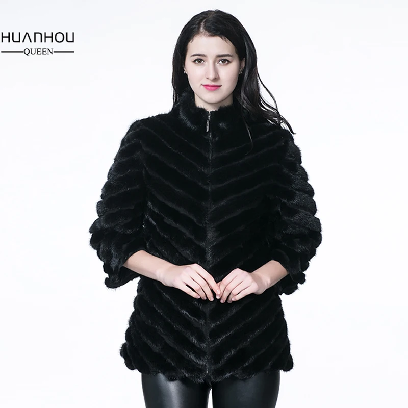 Королева huanhou настоящая норковая шуба для женщин природа полностью из кожи и меха