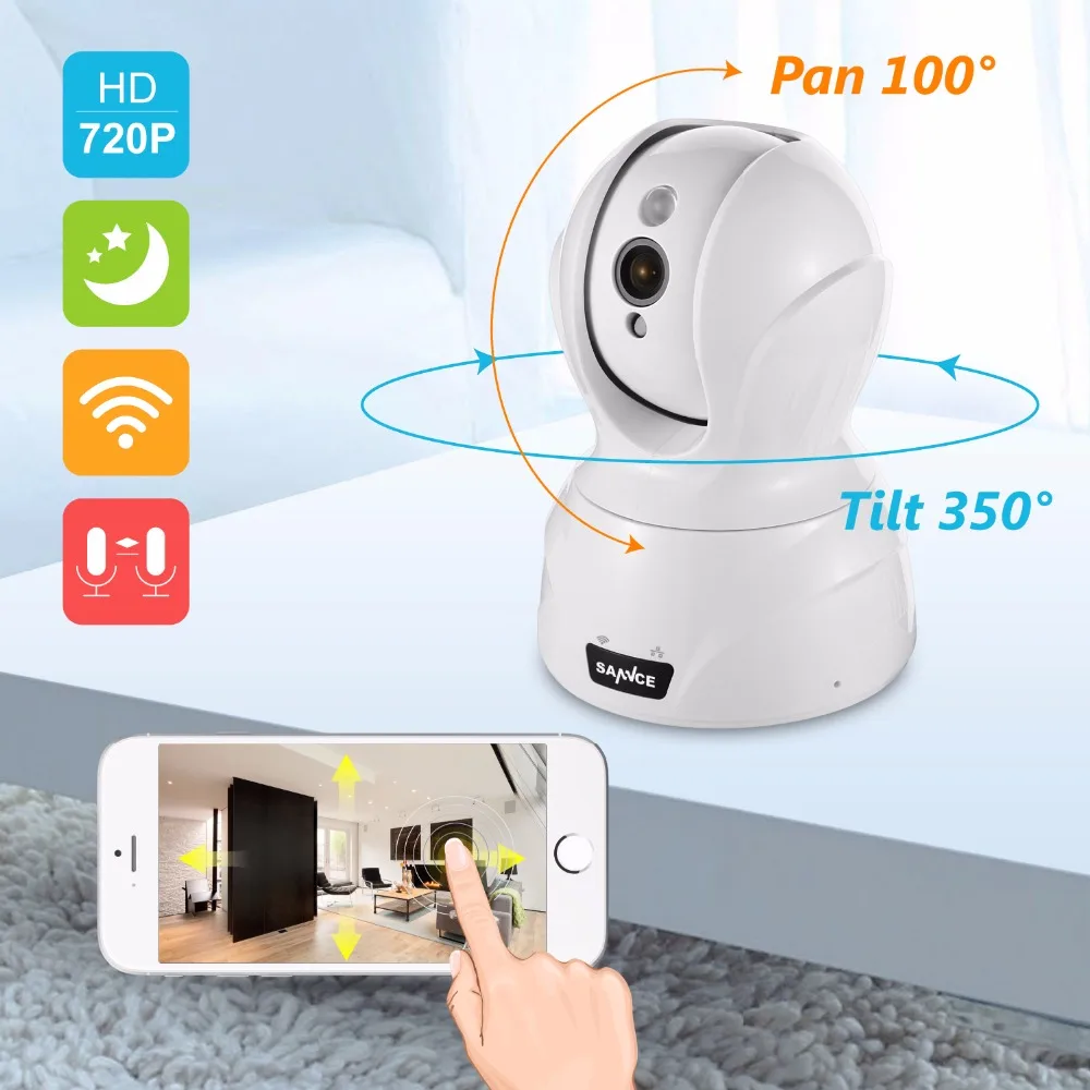  CAMERA SANNCE 720 P WiFi Della Macchina Fotografica di Sicurezza Macchina Fotografica del IP di 1.0