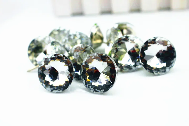 

Free Shipping 10PCS 25mm Shiny Diamond Pattern Crystal Sofa Screw Nail Button Sofa