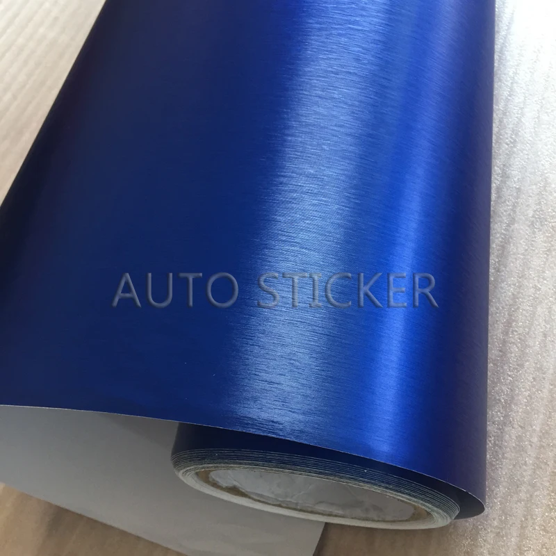 blue brushed metallic chrome car wrap 7