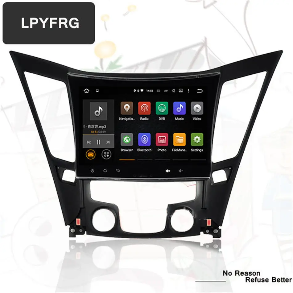 Sale Android 9.0 9 inch CAR DVD Player gps navigation FOR Hyundai Sonata 8 YF I40 I45 I50 2011 2012 2013 2014 2015 radio Head unit 2