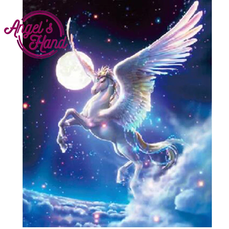 ANGEL'S HAND Новый 3D Алмазная картина вышивка крестиком Единорог из горного
