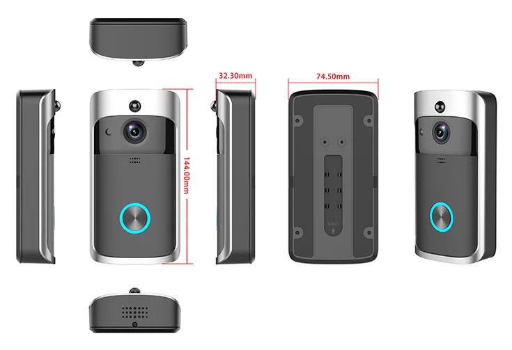 Mountainone Беспроводной видео-телефон двери HD PIR WI-FI дверной звонок ip-камера для внутренней сети Батарея Мощность аудио IP камера Слот для карты SD Открытый безопасности