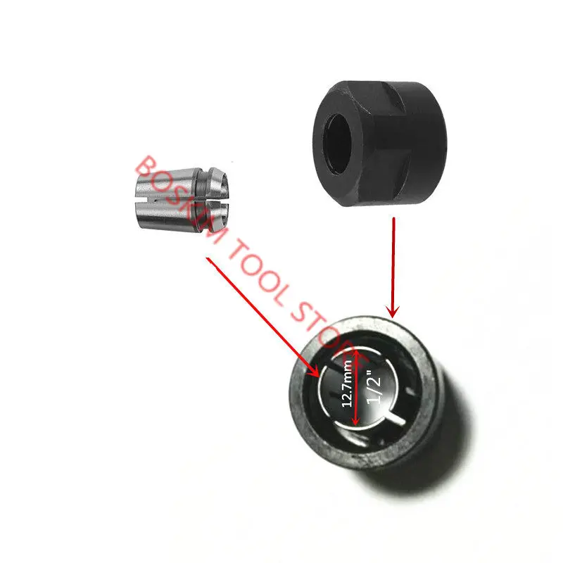 1/2 in Collet Cone Relpace for RYOBI RIDGID R2200 Router R29302 Router 1/2" 12.7mm 6.35mm makita