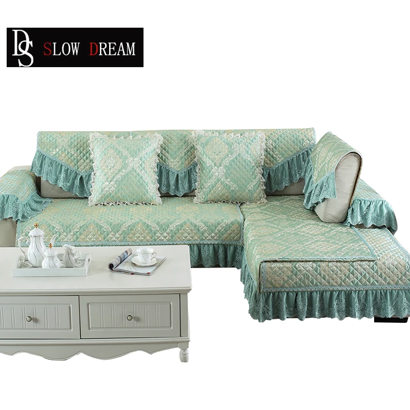 Slowdream Euro Sofa Cover Couch Green Luxury Lace Living Room Slowdream Euro Sofa Cover Couch Green