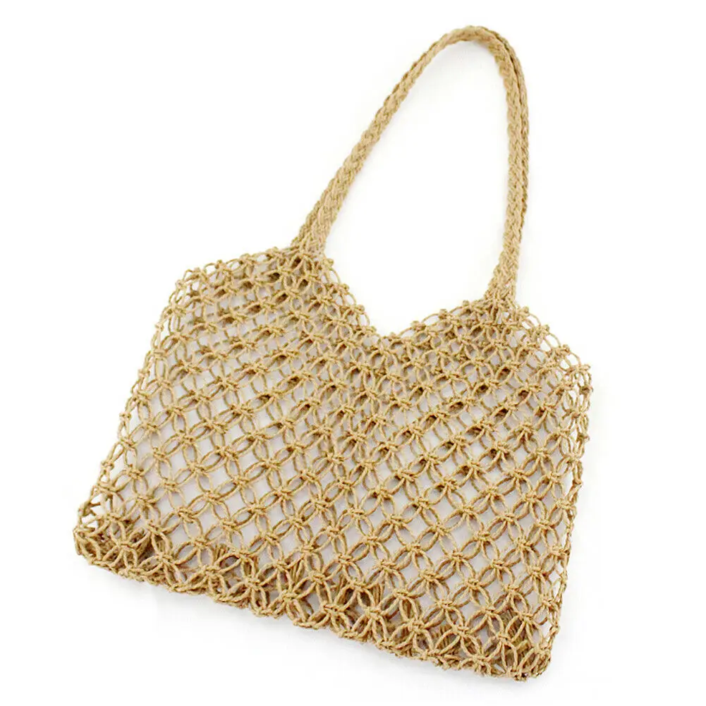 

Fashion Women Straw Bag Lady Handwoven Rattan Handbags Knitted Shoulder Bag Tote New Large High Quality