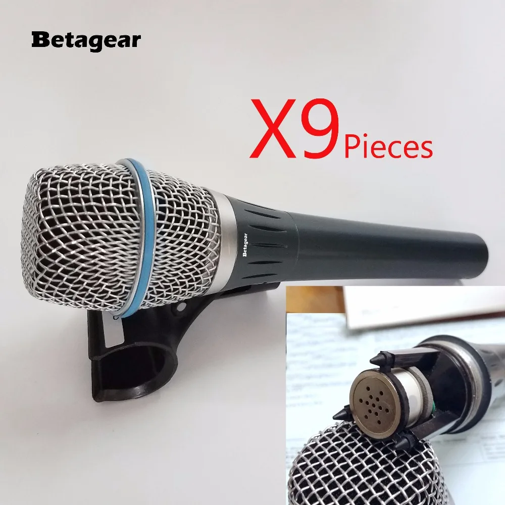 Betagear 9 Pieces Real Condenser Microfono BT87A 87 87A Cardioid Handheld Mic Microphone Supercardioid free shippping | Электроника