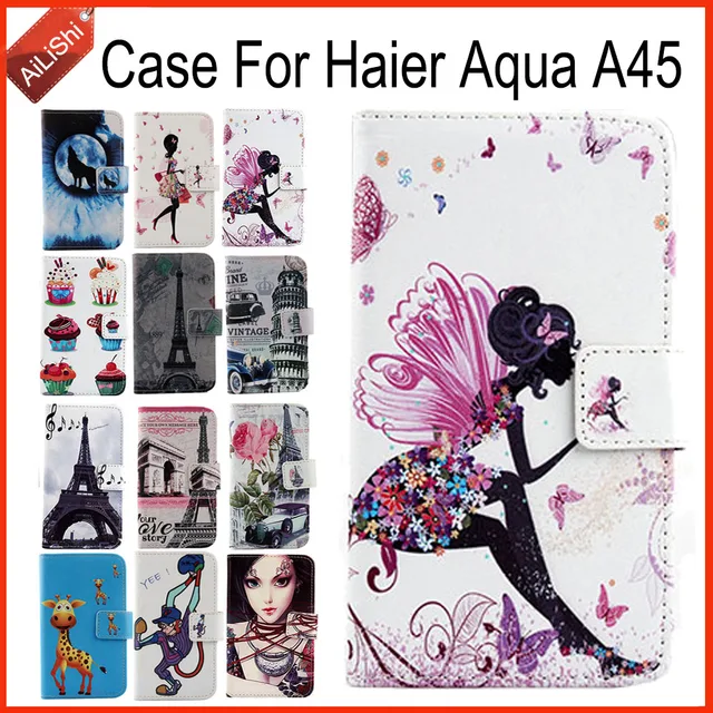 Special Offers AiLiShi Factory Direct! Case For Haier Aqua A45 Luxury Flip PU Leather Case Exclusive 100% Special Phone Cover Skin+Tracking
