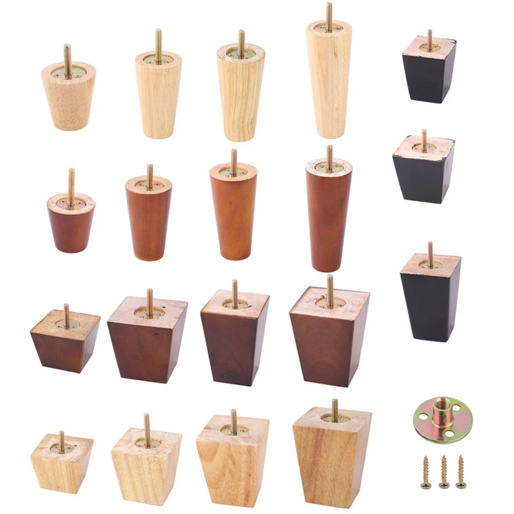 Soild Wood Universal Sofa Legs, M8 T Nut Plate Install, Furniture