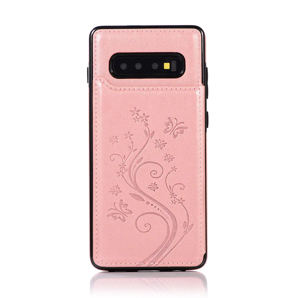 KISSCASE бумажник для карт чехол для телефона для samsung Galaxy S10 S9 S8 S7 плюс Бизнес кожаный чехол-подставка для samsung Note 8 9 Капа - Цвет: Золотой