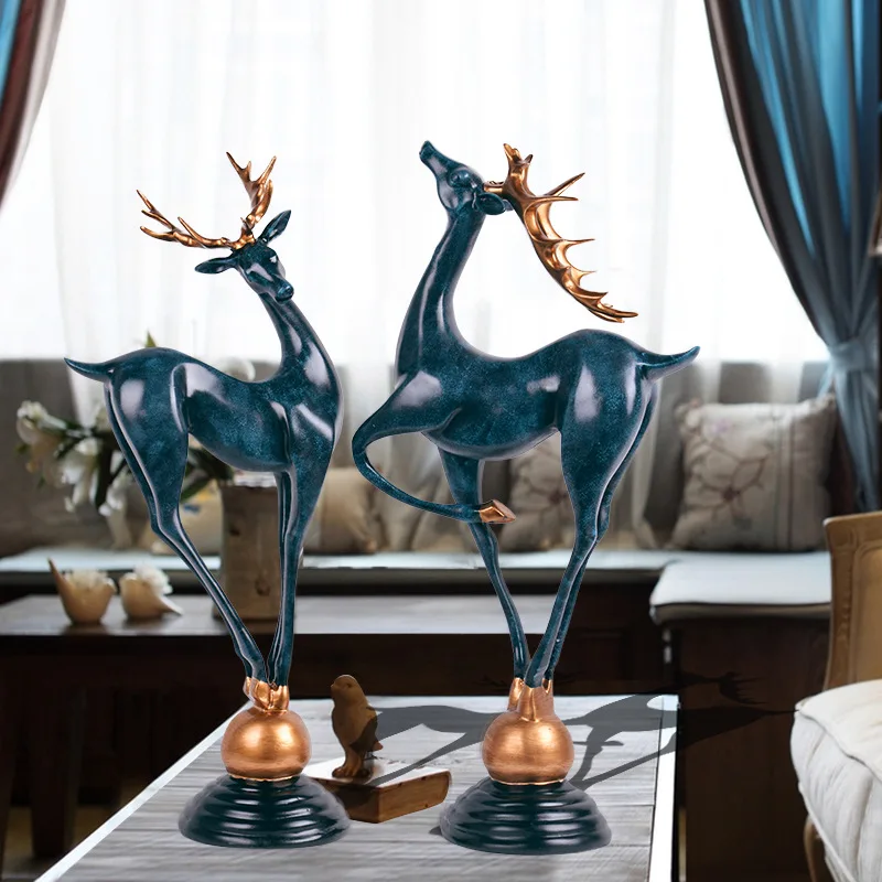 

2PCS European Style Trick Deer Furnishings, Living Room, Tv Wine Cabinet, Porch, Model Room Soft Fitting Ornaments Wedding Gifts