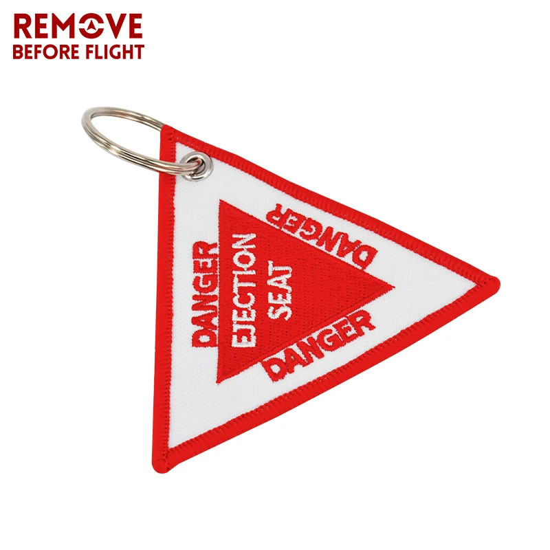 Triangle Ejection Seat Key Chain Bijoux 9CM Key Chains for Motorcycles and Cars Embroidery Key Fobs OEM Keychain Bijoux Key Tag (2)