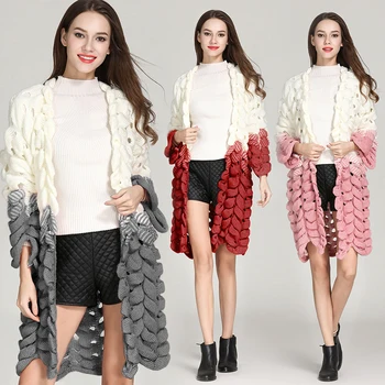 

Autumn 2018 Winter women lazy Hollow coarse mixed colors sweater cardigans pull cardigan female cardigans women sweater jumper