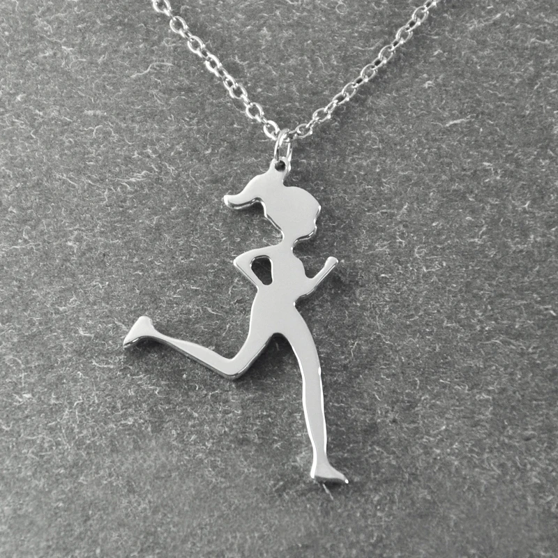 Runner Jewelry , Runner Necklace , jogging girl , Running Girl pendant , Jogger Necklace